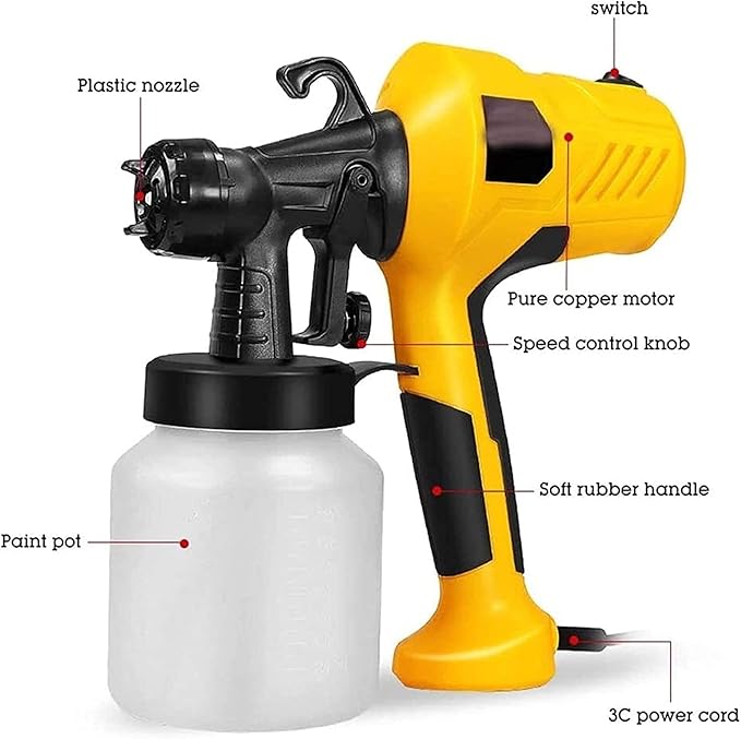 Kit de Pintura Eléctrica con Pistola Pulverizadora + Careta Protectora Facial