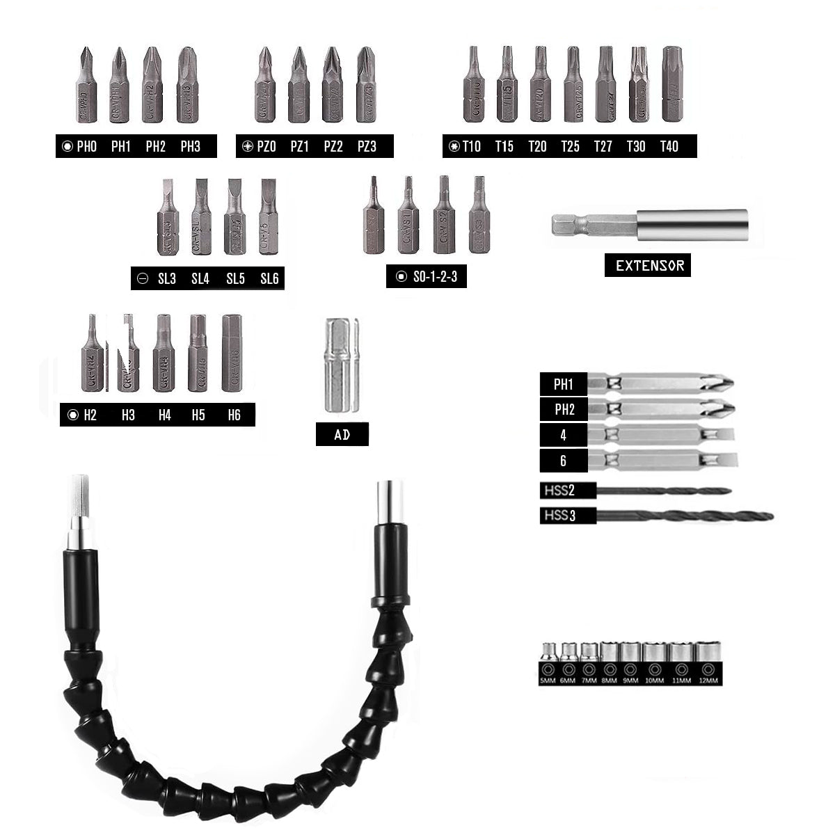 Destornillador Inalámbrico Juego 52pcs Eléctrico F14261-17