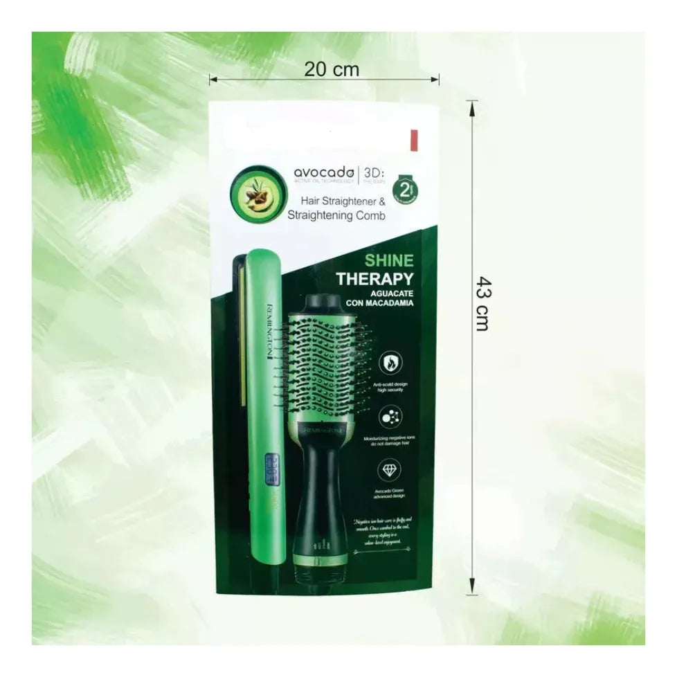 Cepillo Secador Plancha Infusion Aguacate Alisador